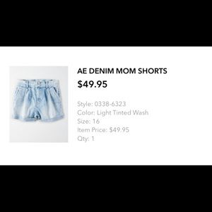 AE DENIM MOM SHORTS